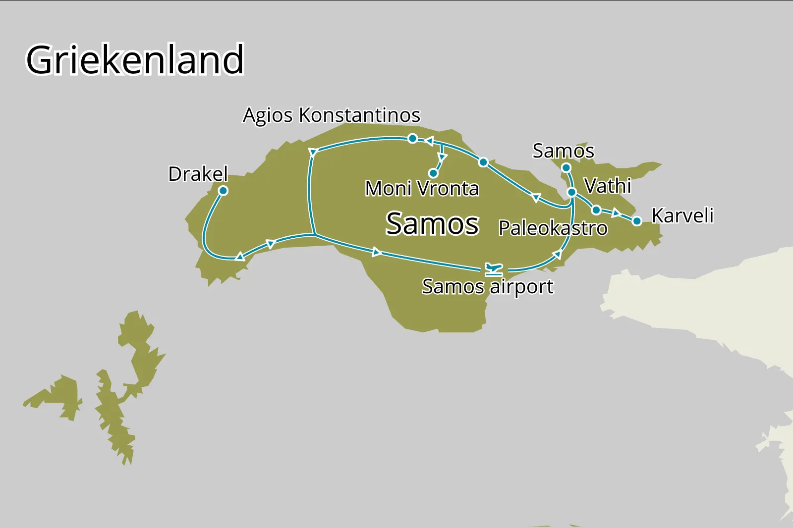 Fly-drive Samos Couleur Locale - Route