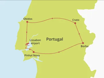 Fly-drive Lissabon kust en Alentejo (solares) 9 dagen