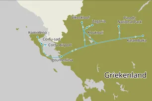 Fly-drive Corfu, magisch Meteora & Zagoria - Route