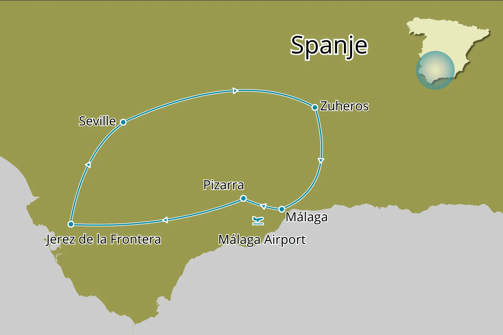 Fly-drive Ontdek het culinaire Andalusië - Route