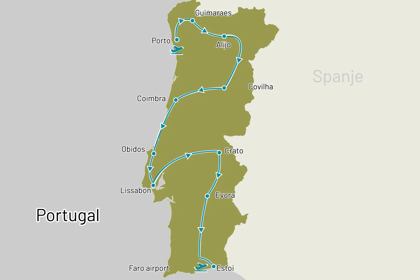 Fly-drive Portugal Compleet (pousadas) 15 dagen